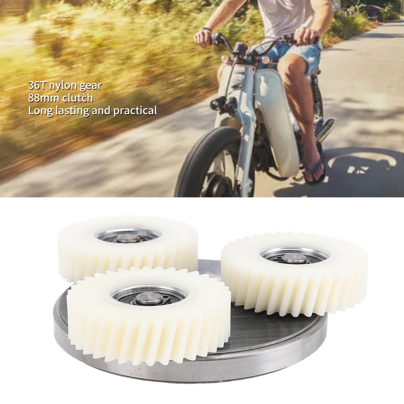 MechKit Elektrofahrrad Motor Zahnrad Kupplung Kit, 3 Stück Nylon 36T Planetengetriebe mit 88mm Kupplung für Bafang 500 bis 750W Motor