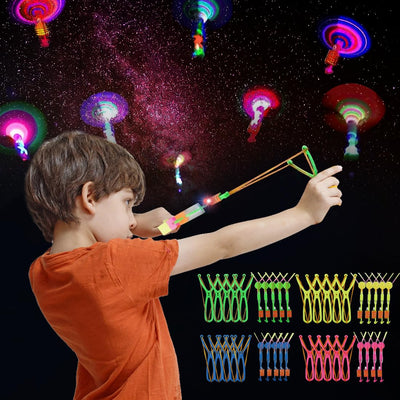 20 Stück LED Leuchtspielzeug Partyartikel, Leuchtspielzeug Schleuder, Fliegendes Spielzeug Party Set, Led licht nacht Hubschrauber, Led Springendes Spielzeug für Kinder, Mitgebsel Kindergeburtstag