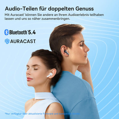 EarFun Air Pro 4 Bluetooth Kopfhörer mit Adaptive Hybride Geräuschunterdrückung, aptX Lossless, Hi-Res Audio, LDAC, 6 Mikrofone cVc 8.0 KI Anrufe, 52H Akku, Multipoint, Bluetooth 5.4, In-Ear Detection
