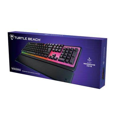 Turtle Beach Magma - Membrane RGB Gaming Keyboard mit Membrantasten, Advanced Anti-Ghosting, Easy-Shift Technologie, RGB-Beleuchtung, abnehmbare Handballenauflage