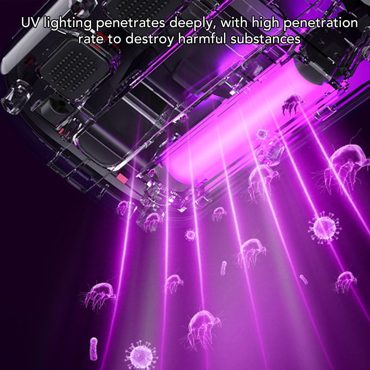 Bettstaubsauger 12 KPa, Ultraschall-Matratzenstaubsauger – Leistungsstarkes Doppelklopfen, UV-Reinigung, Präzise Filterung für Bettwäsche, Teppiche, Spielzeug