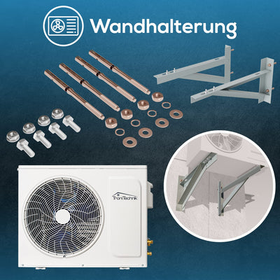 Tronitechnik® Reykir Split Klimaanlage Inverter Splitgerät mit UVC Luftsterilisation, Kühlung Heizung Ventilation Entfeuchtung, Fernbedienung, WiFi App-Steuerung (9000 BTU) inkl. Montagematerial