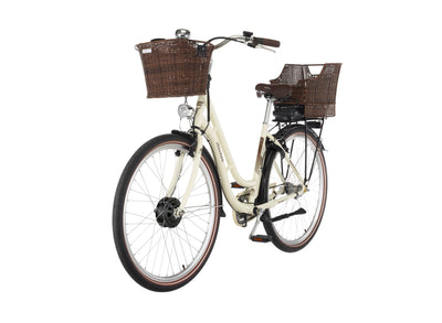 FISCHER E-Bike City CITA ER 1804, Elektrofahrrad für Damen und Herren, RH 48 cm, Frontmotor 32 Nm, 36 V Akku, elfenbein glänzend