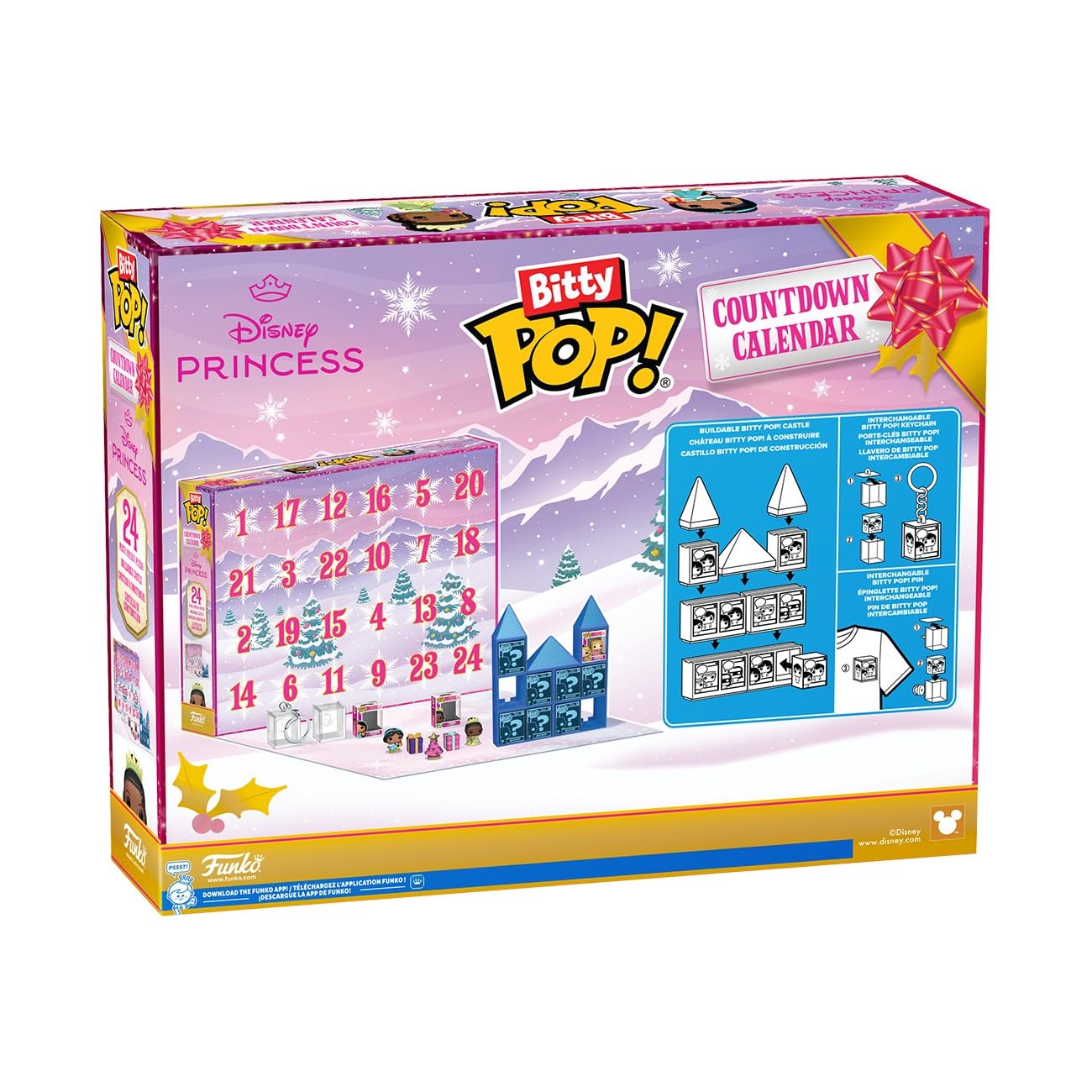 Funko Bitty Pop! Countdown Calendar: Disney Princess - Disney Princesses - Disney Prinzessinnen - Adventskalender - 24 Tage der Überraschung - Vinyl-Minifigur Zum Sammelns - Mystery Box