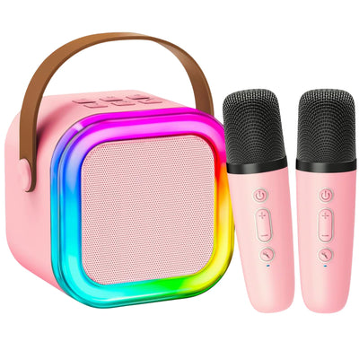 Karaoke Maschine Kinder, Karaoke Anlage mit 2 Mikrofonen, ideal für Duette, Partys oder Familienabende, Geschenk & Spielzeug für Mädchen 4–12 Jahre