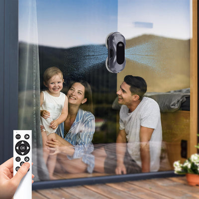 AHWOiHS Fensterputzroboter, Fensterputzer Elektrisch Automatischer Fensterroboter mit Wassersprühfunktion in Zwei Richtungen Fensterreinigungsroboter Fensterreiniger Roboter für Große Außenfenster