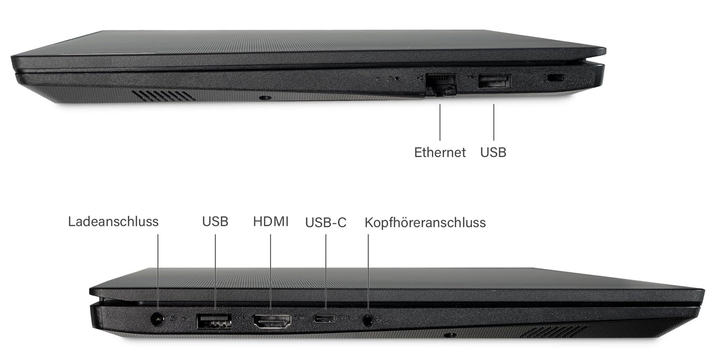 Lenovo - Schneller Laptop mit Intel Celeron N4500 2x2.80 GHz - 15,6 Zoll Full HD Notebook - 16GB DDR4 RAM - 512GB SSD - Webcam - Bluetooth - USB 3.2 - WLAN - inklusive Win 11 Pro + Greed Laptoptasche