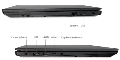 Lenovo - Schneller Laptop mit Intel Celeron N4500 2x2.80 GHz - 15.6 Zoll Full HD Notebook - 16GB DDR4 RAM - 512GB SSD - Webcam - Bluetooth - USB 3.2 - WLAN - inklusive Win 11 Pro + Greed Laptoptasche