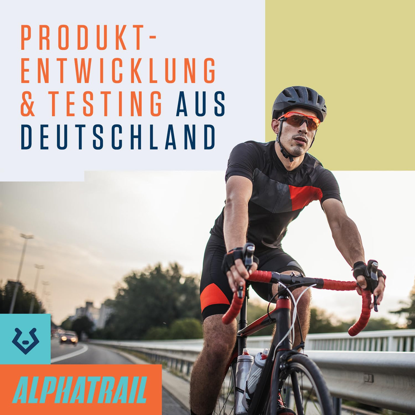 Alphatrail Fahrradhelm Ben - Sicher, Komfortabel & Leicht - Größe 55-61cm Schwarz - Allround, MTB, Trekking, City & E-Bike - Atmungsaktiver Fahrrad Helm Damen & Herren mit Insektenschutz, Kinnpolster