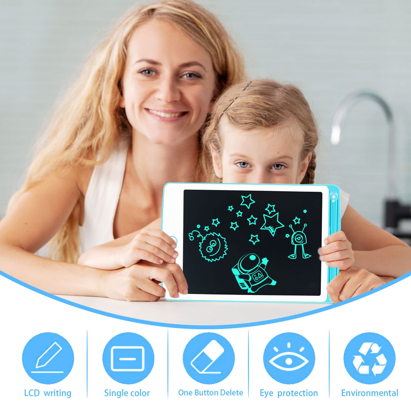 Richgv LCD-Schreibtafel, LCD-Zeichenbrett für Kinder und Erwachsene 8,5-Zoll-tragbare Digitale Schreibtafel, Handschrift-Doodle Abnehmbare Schreibtafel mit Stift