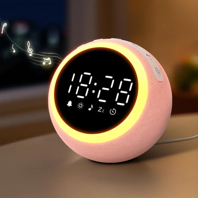Smart Digital Wecker mit 25 Entspannungstönen, Nachtlicht, Schlummertaste, Timer & Einstellbarer Lautstärke/Helligkeit - Weißes Rauschen Schlafhilfe für Kinder, Mädchen, Erwachsene im Schlafzimmer