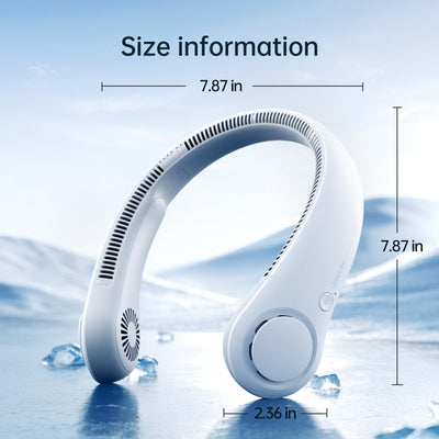 JISULIFE Tragbarer Hals-Ventilator, Hands Free Bladeless Fan, 4000 mAh Batteriebetriebener Tragbarer Persönlicher Ventilator, USB-Betriebener Schreibtisch-Ventilator, 5 Geschwindigkeiten - Grau