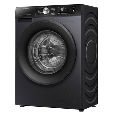 Hisense WF3S8043BB3 Waschmachine mit Dampffunkunktion, 8 kg, 1400 U,min, WIFI, ConnectLife, Power JetWash, Anti-Allergie Programm, Aqua Stop, Auto Wash, Quick Wash, EEK A-30 Prozent