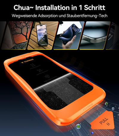 TORRAS für iPhone 16 Plus für Panzerglas [Full Screen] TOP Bruchsicherheit Folie für iPhone 16 Plus Schutzfolie 9H+ Schutzglas [Auto-Installation] Anti-Fingerabdruck, 2 Stück