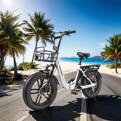 SAMEBIKE E-Bike Klapprad Elektrofahrrad mit 20"*4.0 Fat Tire, 13Ah Lithium-Akku für Lange Reichweite bis 80-120KM, 7-Gang-All-Terrain Ebike Herren für MTB, Strand & Schnee