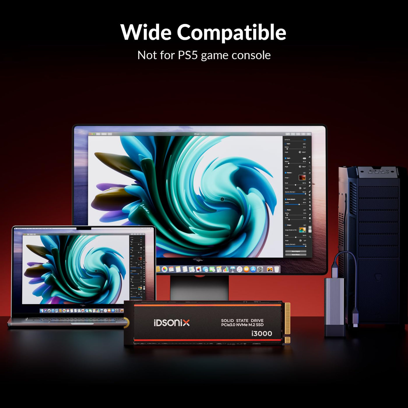 iDsonix M.2 SSD 1 TB, PCIe Gen3x4, Geschwindigkeit bis zu 3.100 MB/s, M.2 2280 NVME 1 TB SSD mit 3D NAND Flash und Kühlkörper, internes Solid State Laufwerk für Laptop, Desktop, Mini PC und Computer