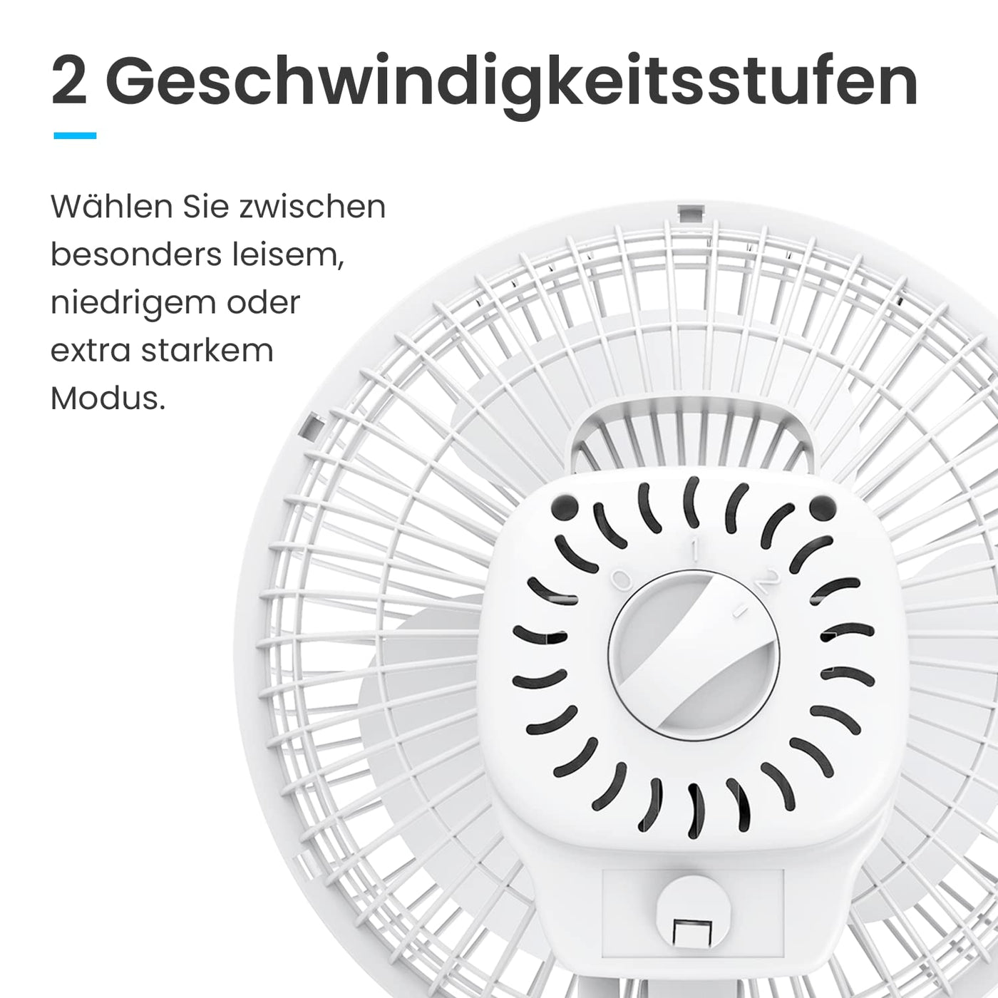 Pro Breeze Mini Ventilator mit Clip - 15 cm Durchmesser, 2 Geschwindigkeitsstufen, starke + stabile Klammer - Ideal als Tischventilator im Büro am Schreibtisch oder Zuhause im Schlafzimmer