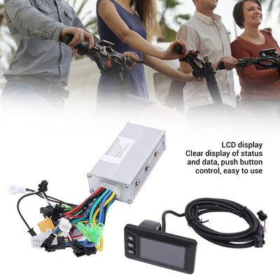 MechKit Elektrofahrrad Brushless Motor Controller Kit, 36V 48V 60V 500W 28A 3 Modus Sinuswelle Controller mit G51 LCD Anzeigefeld für E-Bike Elektroroller