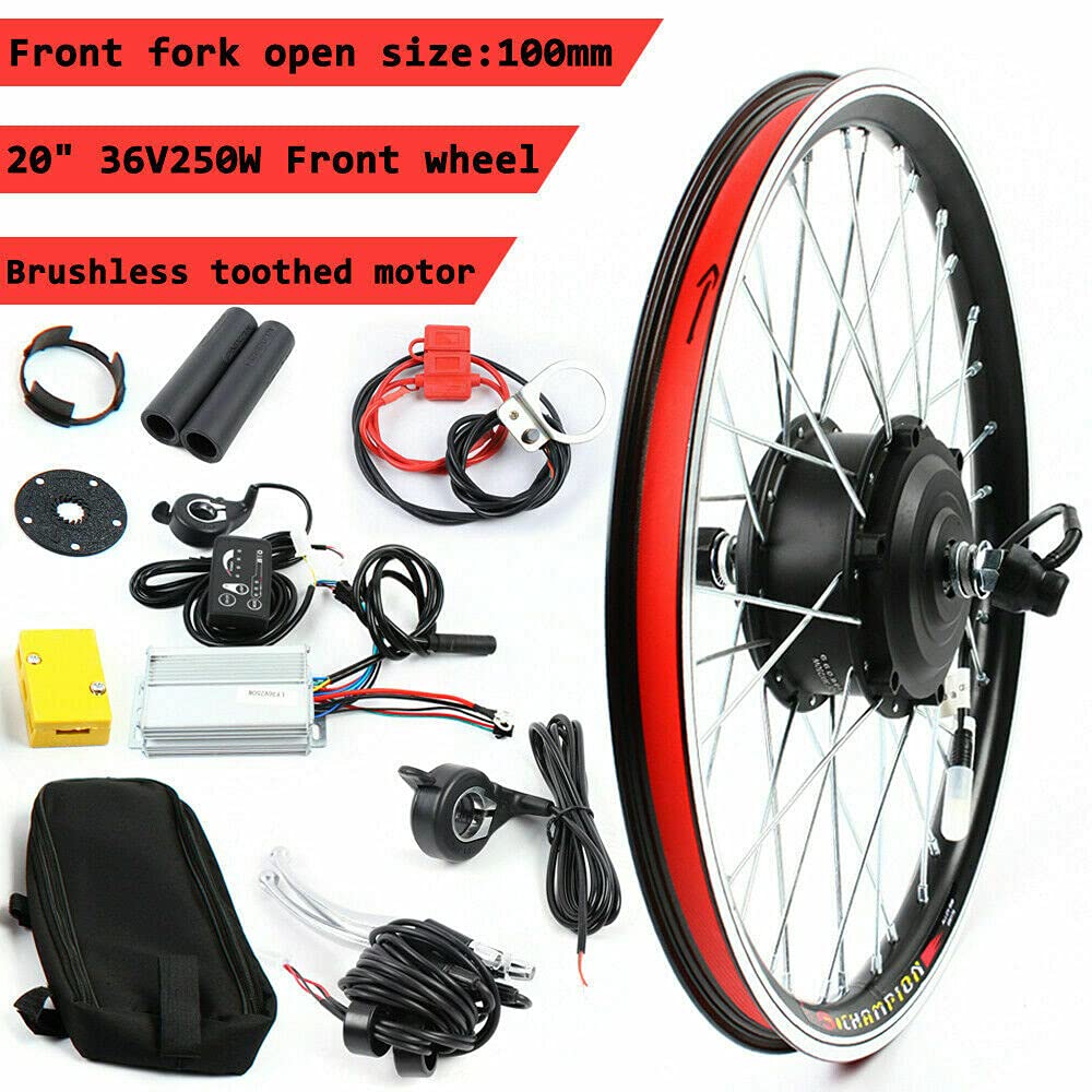 Bathrena Elektrofahrrad Umbausatz 20 Zoll E-Bike Conversion Kit 36V/48V Elektrofahrrad Vorderrad/Hinterrad Umbausatz Motor E-Bike Conversion Kit (36V 250W Vorderrad)