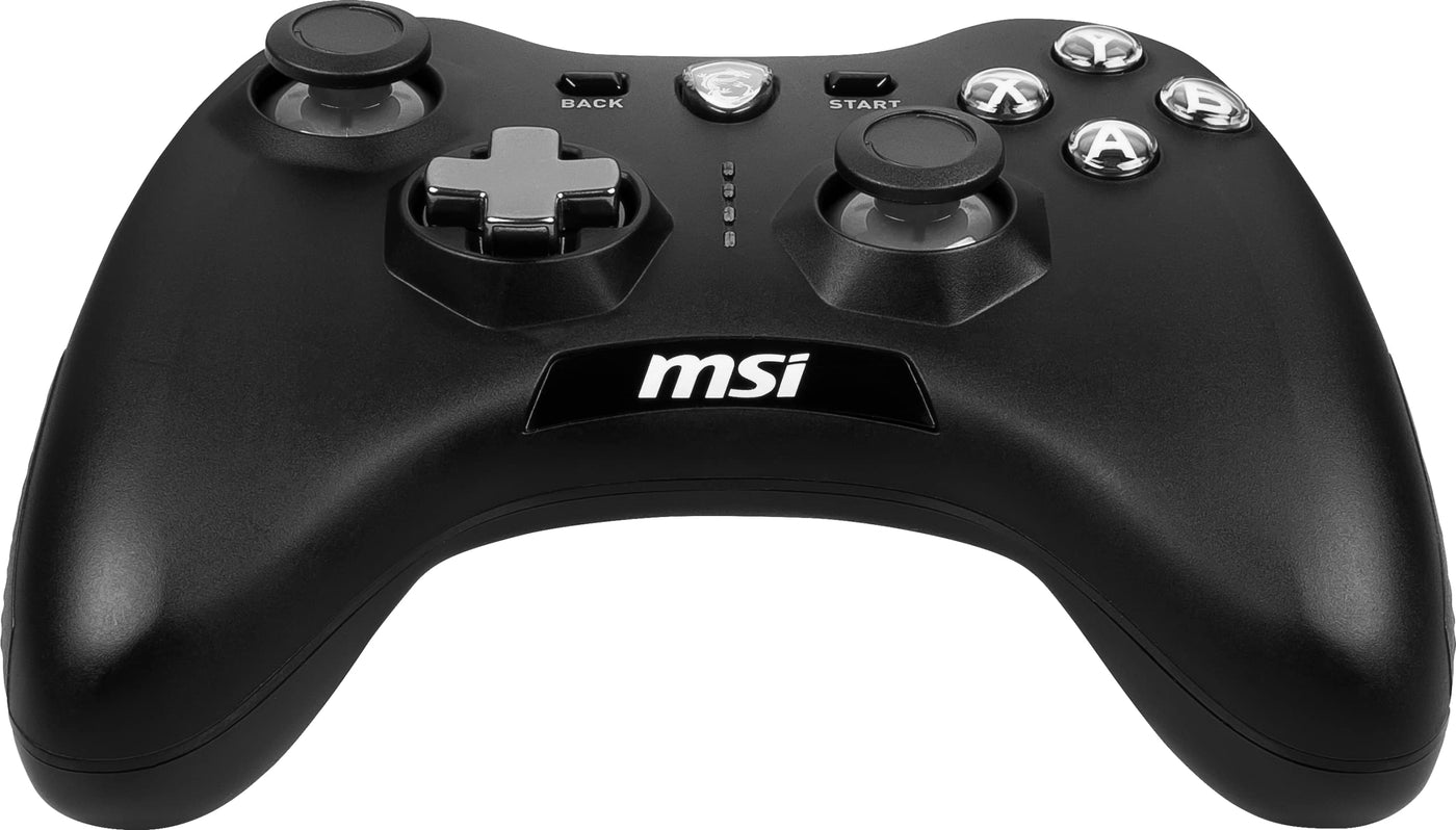 MSI FORCE GC20 V2 Kabelgebundener PC-Gamepad Controller - austauschbare D-Pad-Abdeckungen, zwei Vibrationsmotoren, USB 2.0 - schwarz, kabelgebunden