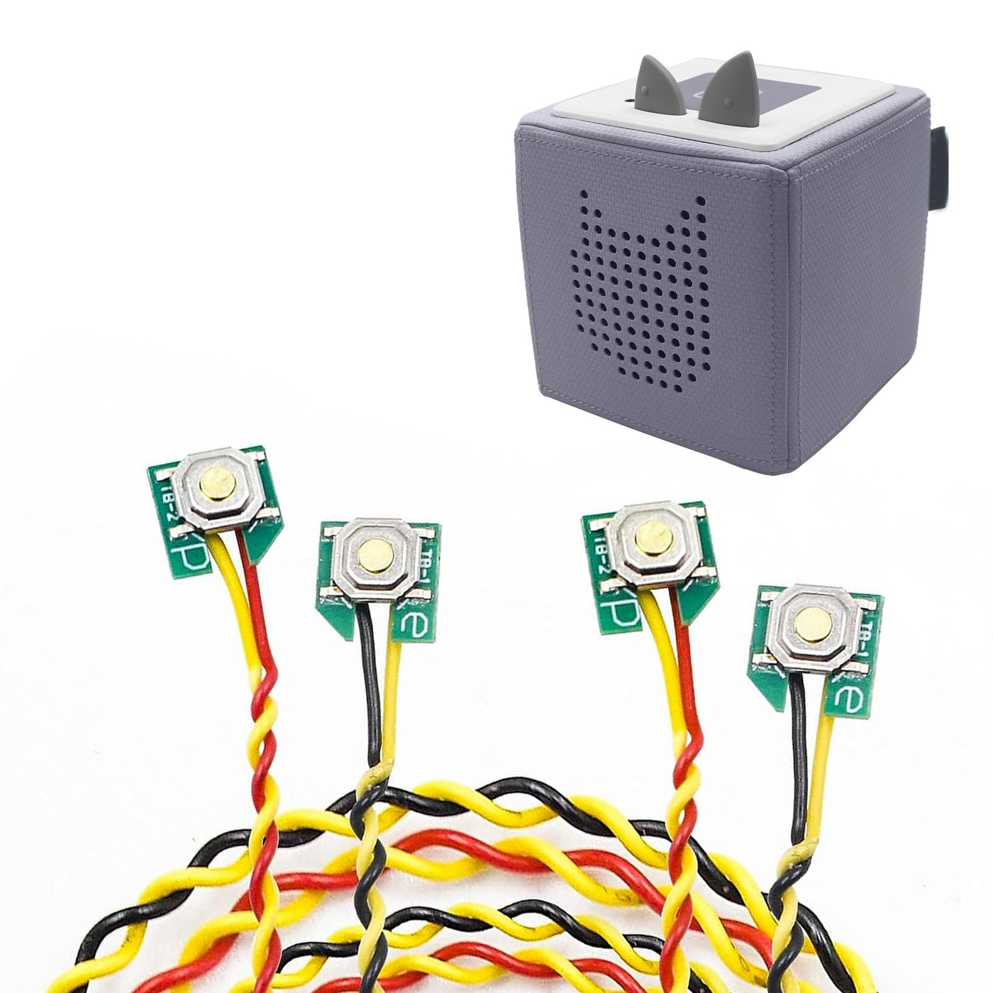 2 Stück für Toniebox Ersatz Ohren and Ersatzkabel mit Schraubendreher,Kabelersatz,Ersatzteile für Tonies Lautstärketaste (Grau)