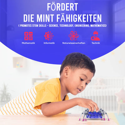 noDNA Roboter Kinder Spinnen Roboter zum selbst zusammenbauen - Experimente für Kinder ab 8 Jahren - Roboter Junge Roboter Spielzeug Roboter Spinne Spielzeug ab 8 Jahre