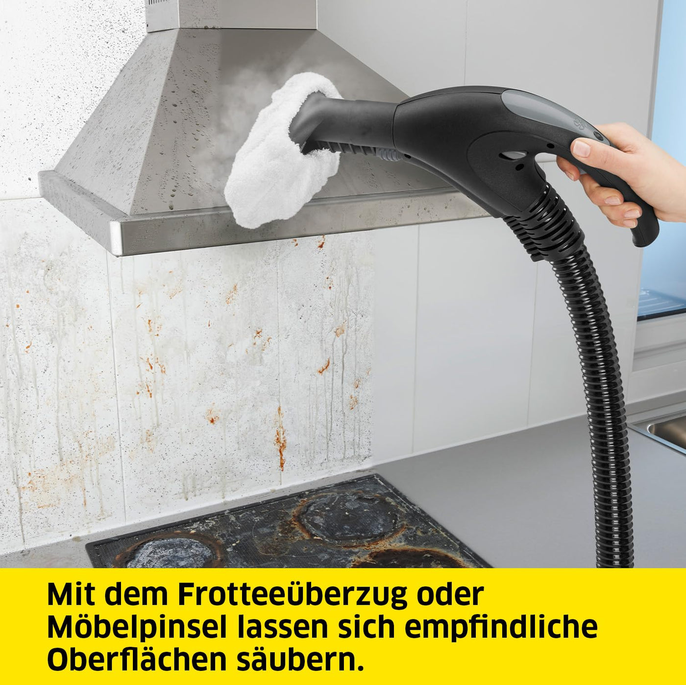 Kärcher Dampfsauger SV 7, Dampfdruck: 4 bar, Aufheizzeit: 5 min, Saug- und Dampfmengenregulierung, mehrstufiges Filtersystem, 2-Tank-System, mit Bodenreinigungsset, Polster- und Fugendüse, Möbelpinsel