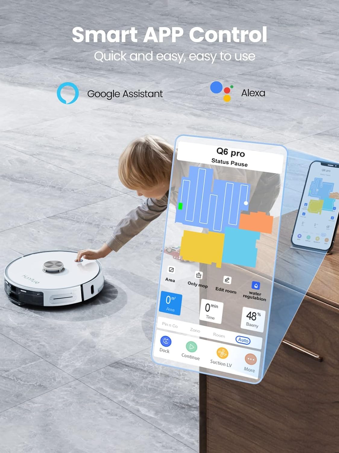 HONITURE Saugroboter mit Wischfunktion, Staubsauger Roboter Q6 Pro 3500Pa mit Lasernavigation Saugroboter mit Absaugstation 250Min Laufzeit App Steuerung ideal für Tierhaare Teppich Hartboden