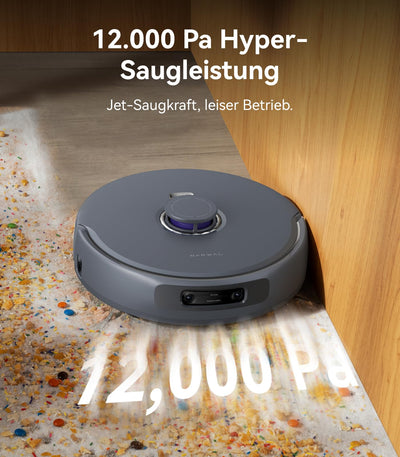 NARWAL Freo Z Ultra Saugroboter, Doppel-KI-Chips, Doppel-KI-Ausweichen KI-adaptivem Heißwasserwaschen von Mopps und Trocknen, 12.000 Pa Saugkraft, Zero Tangling Bürste 2.0, Intelligente APP-Steuerung