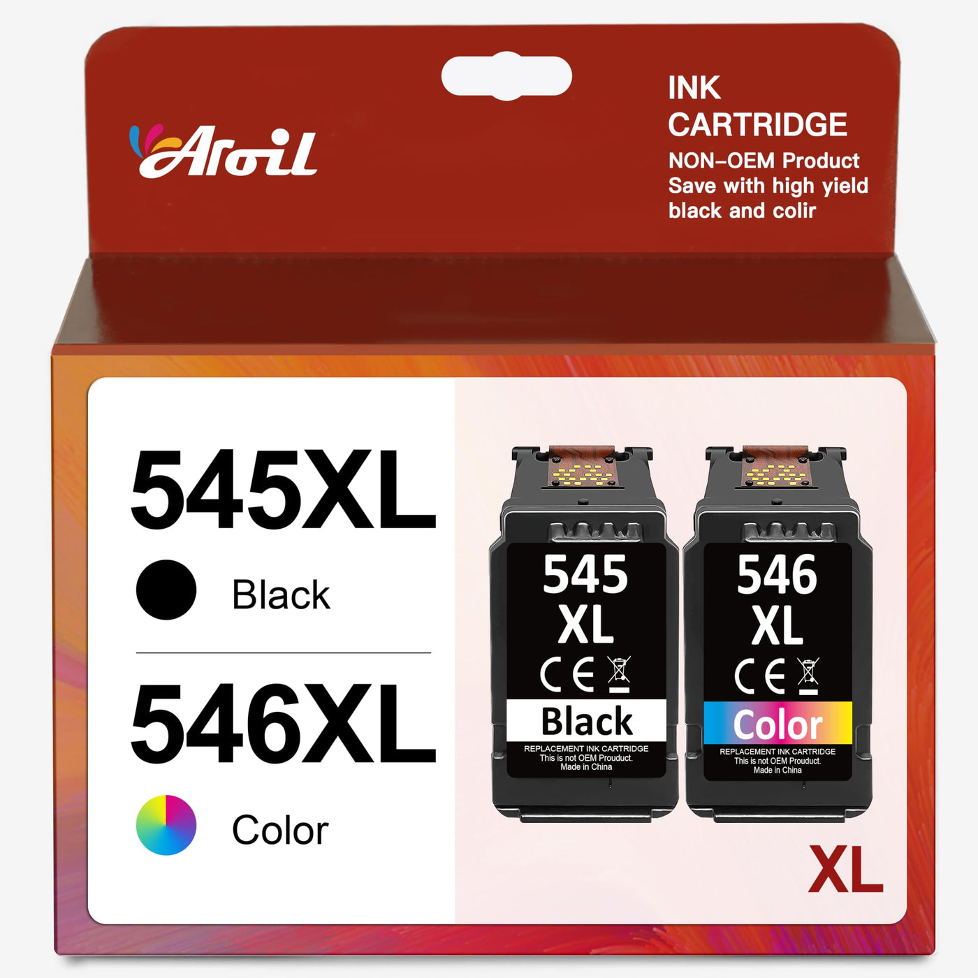 PG-545XL CL-546XL für Canon Druckerpatronen 545 546 XL Multipack Ersatz für Pixma MX495 TR4550 TS3150 TR4551 MG3050 MG2555s MX490 TS3151 MG2550s TS3350 MG2950 MG2950S MG3051 (Schwarz, Farbe, 2er-Pack)