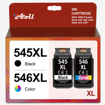 PG-545XL CL-546XL für Canon Druckerpatronen 545 546 XL Multipack Ersatz für Pixma MX495 TR4550 TS3150 TR4551 MG3050 MG2555s MX490 TS3151 MG2550s TS3350 MG2950 MG2950S MG3051 (Schwarz, Farbe, 2er-Pack)