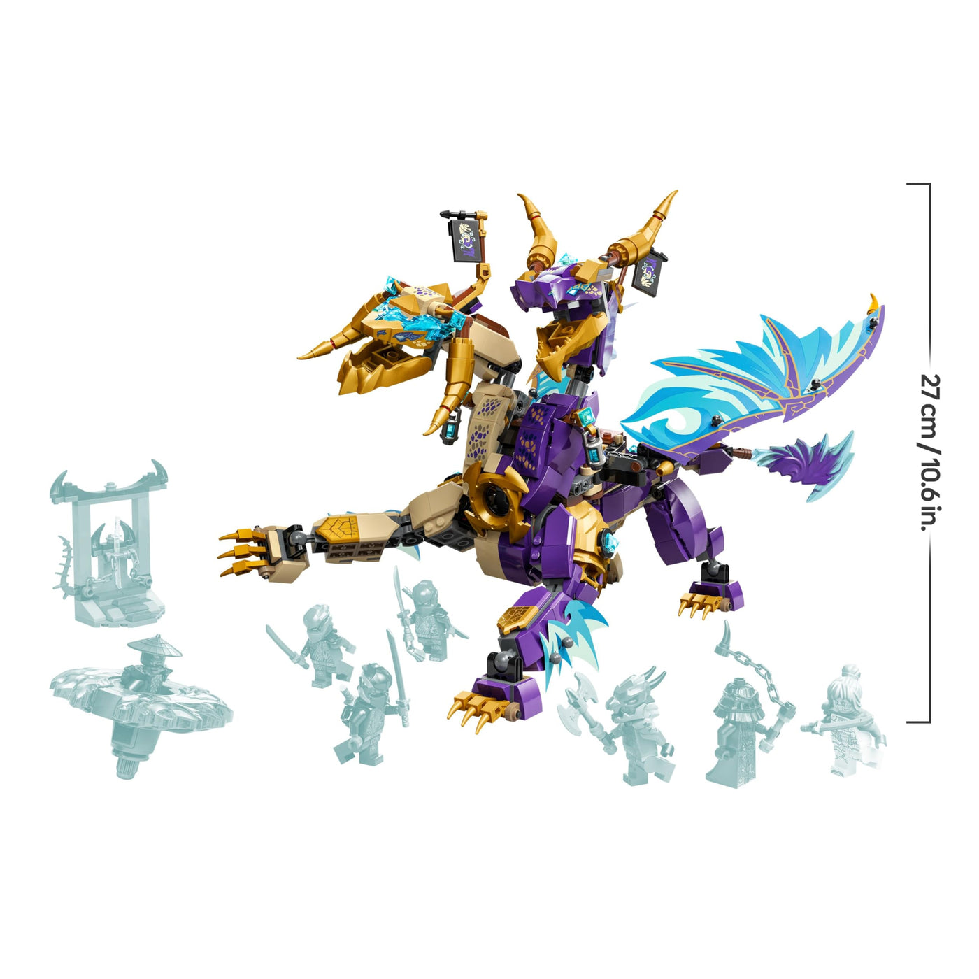 LEGO NINJAGO Lichtbogendrache - Spielzeug mit 8 Minifiguren und einem Spinjitzu-Spinner - Interaktives Ninja Bauspielzeug für Jungen & Mädchen ab 9 Jahren - Geschenkidee für Fans 71836