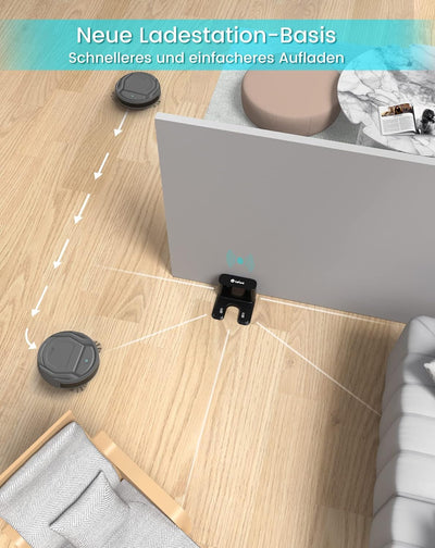 LEFANT 210PG Saugroboter mit 2200 Pa,WLAN Roboterstaubsauger Kompatibel mit Alexa und APP-Steuerung,120 Min Laufzeit, Staubsauger Roboter optimiert für Teppich Tierhaare Hartböden mit Ladestation