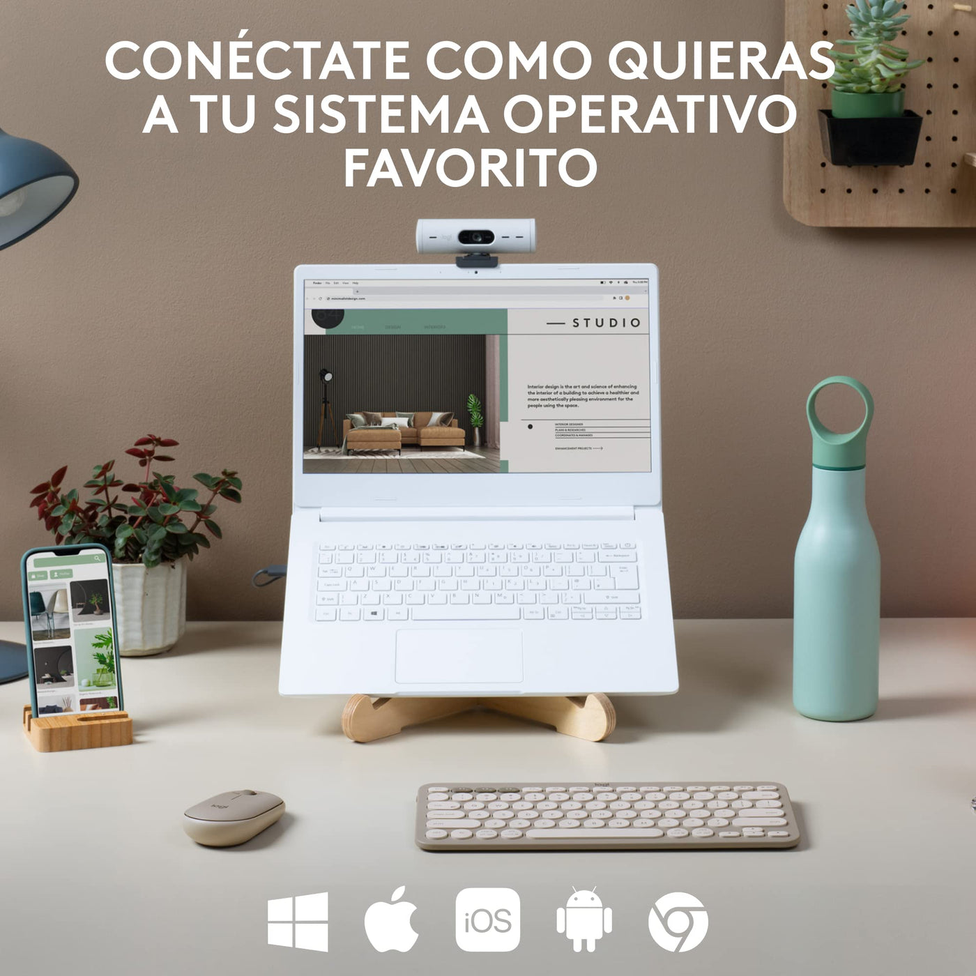 Logitech K380 Multi-Device Bluetooth Wireless Keyboard, Spanisches QWERTY - Sand