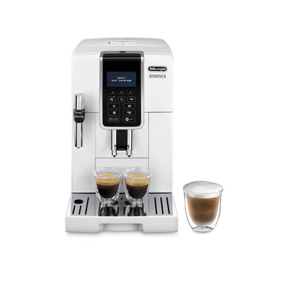 De'Longhi DINAMICA ECAM 350.35.W - Vollautomatische Kaffeemaschine, 1.8 l, weiß – (freistehend, Maschine Espresso Kaffeemaschine, weiß, LCD-Display, 1,8 l)