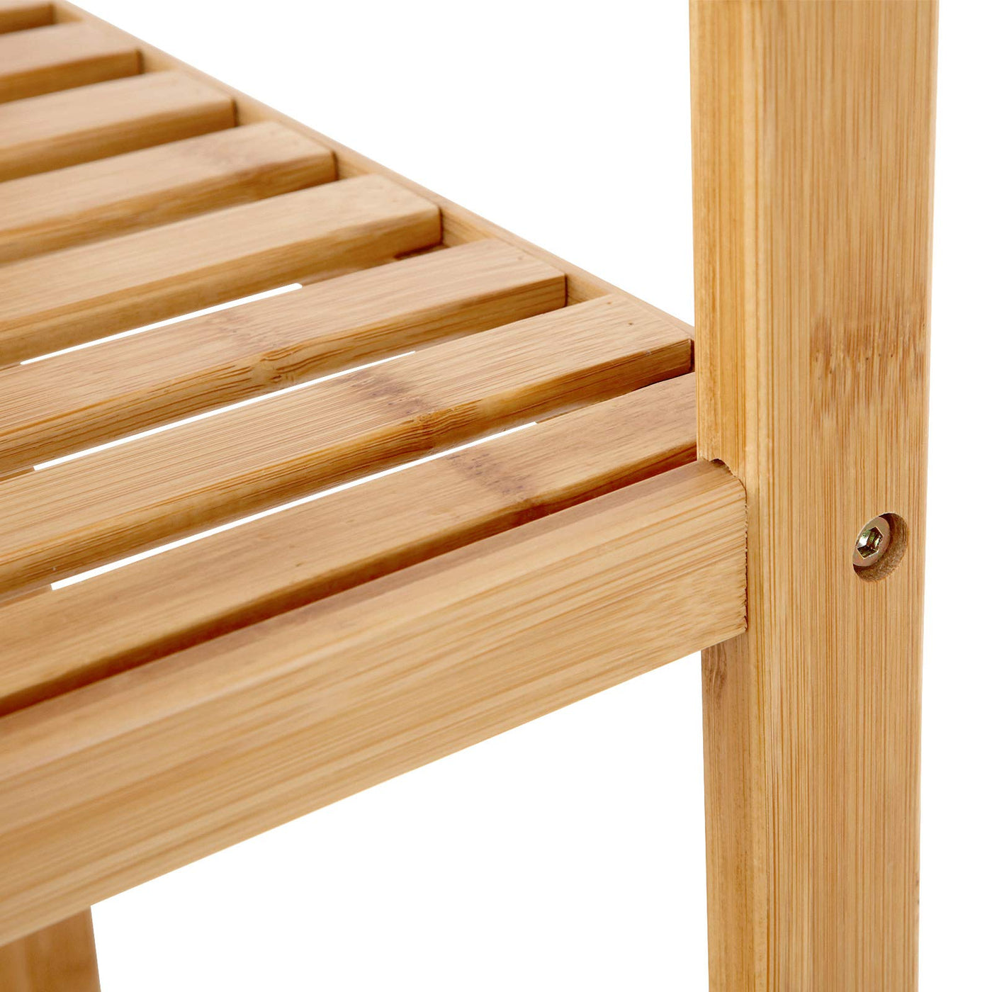 SONGMICS Badregal 5 Ebenen, schmales Regal stehend, Bambusregal, multifunktionales Aufbewahrungsregal, für Küche, Wohnzimmer, Schlafzimmer, Badezimmer, naturfarben BCB55Y