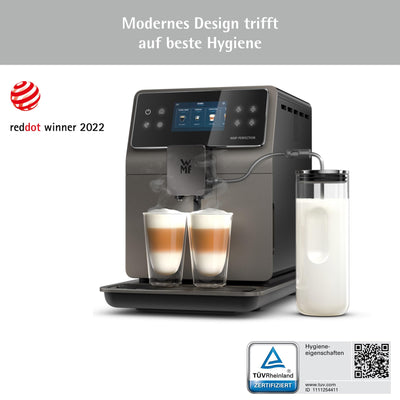 WMF Perfection 780L Kaffeevollautomat mit Milchsystem,18 Getränkespezialitäten, Double Thermoblock, Edelstahl-Mahlwerk, Nutzerprofil, 1l Milchbehälter