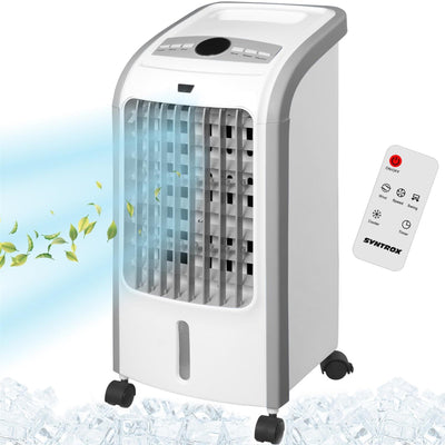 Syntrox Klimagerät Mobil Stormy | Luftkühler mit Wasser | Verdunstungskühler, Lufterfrischer, inklusive Fernbedienung und Timer, schnelle Kühlung
