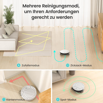 LEFANT Saugroboter mit Fernbedienung, 2200Pa Staubsauger Roboter, 120Mins Max, WLAN Roboterstaubsauger, Selbstaufladend, App/Alexa, Ideal für Tierhaare, Teppich, Hartboden 210P Weiß