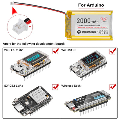 Seamuing 4 Stück 3,7V 2000mAh Lithium Batterie 1S 1C LiPo Akku mit Schutzplatine, Isolierband und Micro JST 1.25-Stecker für Arduino, ESP32-Entwicklungsplatine