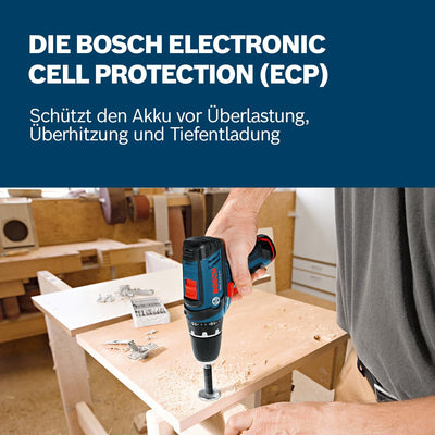 Bosch Professional 12V System Akku Bohrschrauber GSR 12V-15 (inkl. 2x GBA 2.0Ah, Ladegerät, 39tlg.-Zubehör-Set, Werkzeugtasche) - Amazon Exclusive