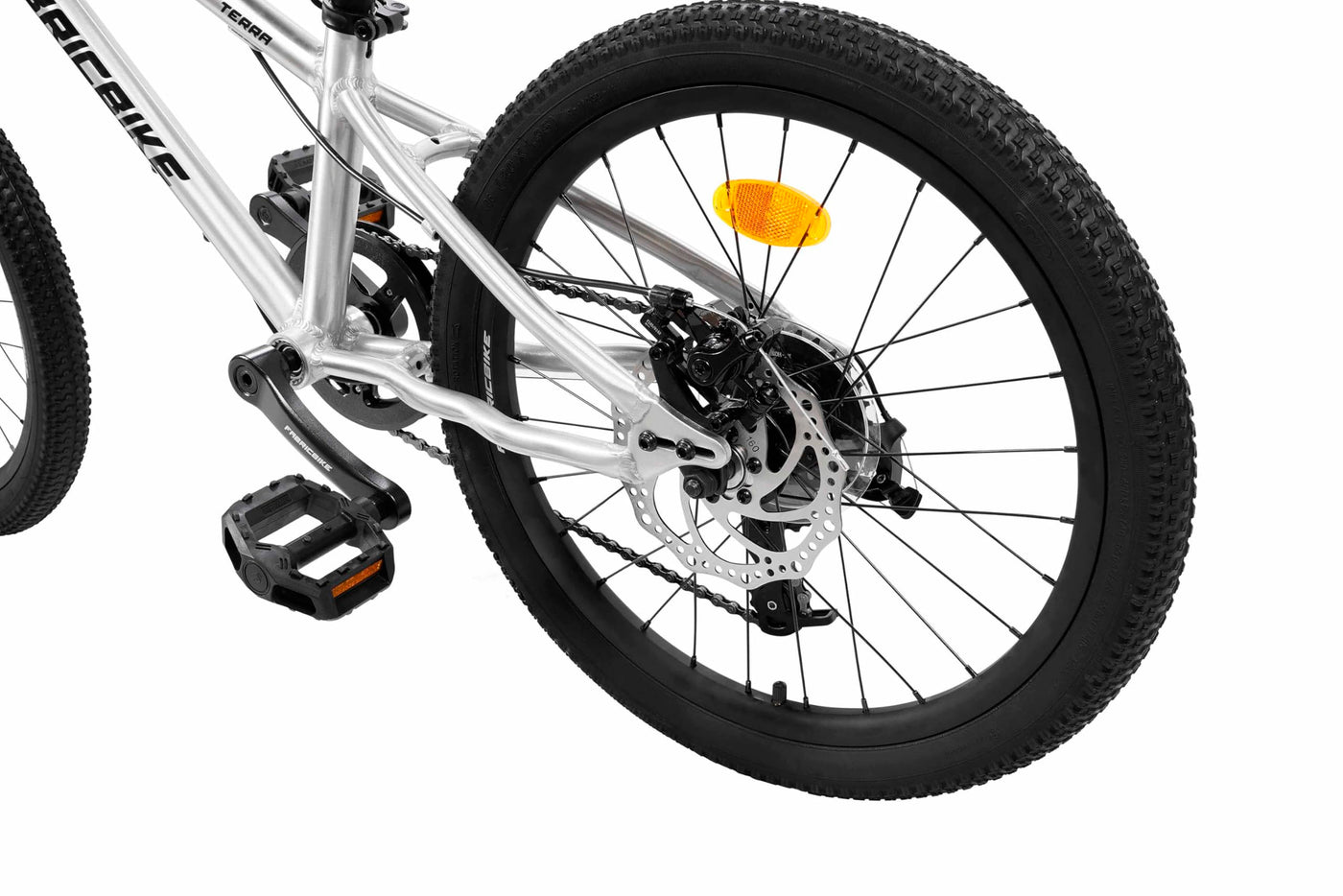 FabricBike Terra - Alu Mountainbike Jugendfahrrad 20 Zoll ab 6, 7 und 8 Jahre, 7-Gang-Schaltung, Scheibenbremse, Federgabel, Kinder Fahrrad (Polished)