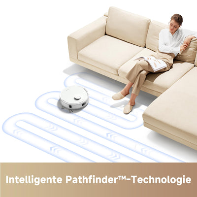 Mova E20 Saugroboter mit Wischfunktion, LDS-Navigation, 5.000 Pa Saugkraft, 2-in-1 Staubsaugen und Wischen, Kompakte Bauweise