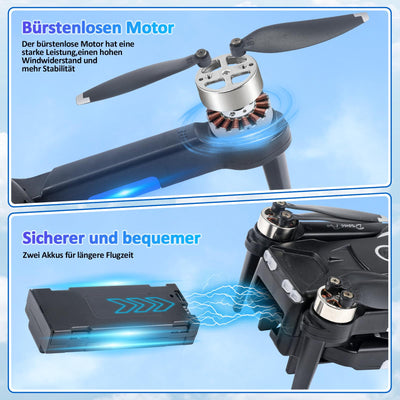 Drohne mit Kamera HD 4K,RC Faltbare FPV WiFi Live Ãœbertragung Drohne für Kinder Anfänger,2 Akku Lange Flugzeit,Headless Modus,Flugbahnflug,Hindernisvermeidung,One Key Start/Landen,Headless Modus