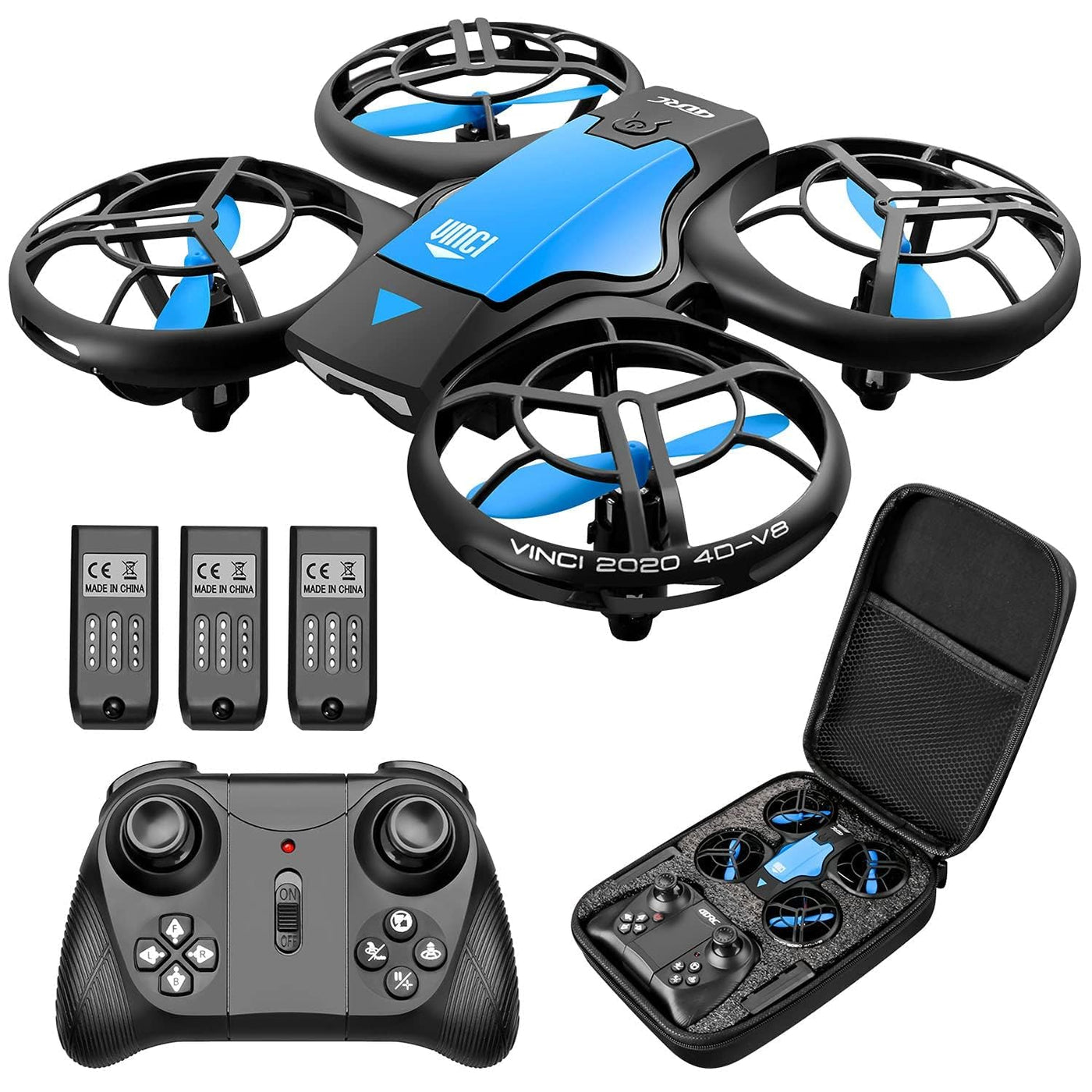4DRC Mini Drohne für Kinder Handbetriebener RC Quadcopter mit 3 Batterien Längere Flugzeit, Höhenhaltung, Headless-Modus, Throwing GO, 3D Flip und 3 Geschwindigkeitsmodi Flugzeug für Anfänger, Blau
