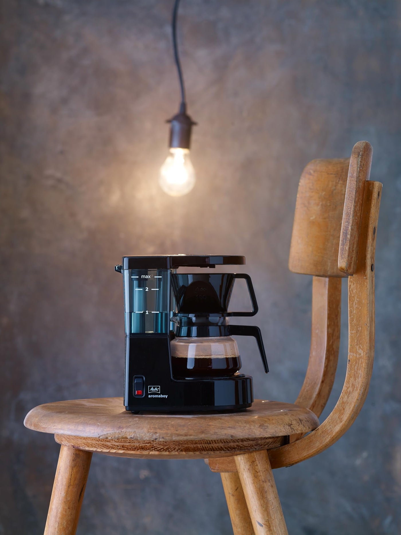 Melitta Aromaboy - kleine Filterkaffeemaschine - mit Glaskanne - 2 Tassen - Schwarz (1015-02)