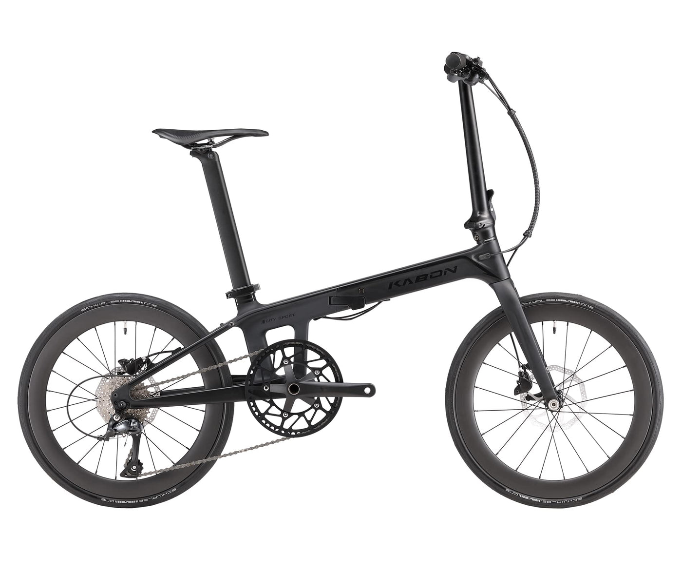 KABON Neues Upgrade Faltrad, 20 Zoll Carbon Fiber Rahmen mit Carbon Laufradsatz 9 Speed Mini City Bike Faltbares Fahrrad für Frauen Erwachsene Männer Ultra-Light (Schwarz)