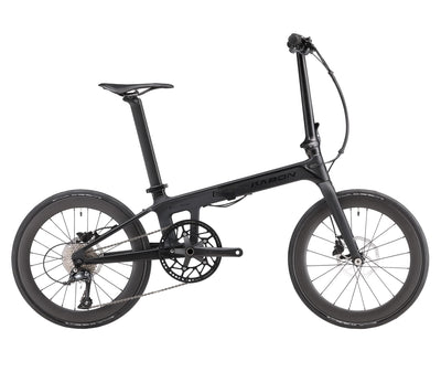 KABON Neues Upgrade Faltrad, 20 Zoll Carbon Fiber Rahmen mit Carbon Laufradsatz 9 Speed Mini City Bike Faltbares Fahrrad für Frauen Erwachsene Männer Ultra-Light (Schwarz)