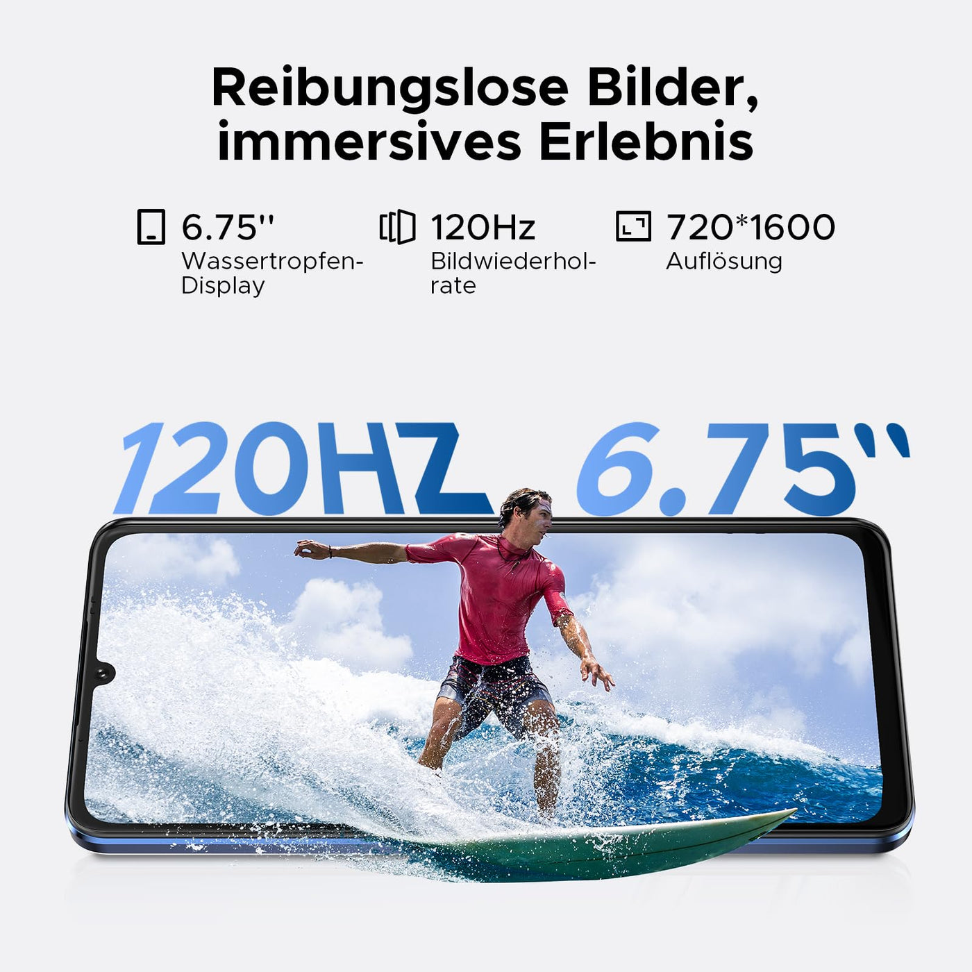 DOOGEE Note 59 5G Smartphone Ohne Vertrag Android 15, 32GB+128GB/2TB TF, 6250mAh, 6.75" HD+ 120Hz, T8200 Octa Core Handy Günstig, 16MP+8MP, Dual SIM Simlockfreie Handys, OTG, GPS, Face ID/NFC