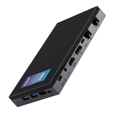 MeLE QuieterDL Lüfterloser Mini PC 2.5Gb Dual LAN Alder Lake N100(bis zu 3.4GHz) 8B DDR4 128GB ROM Windows 11 Home Mikro PC USB-C HDMI2.0+DP1.4 Desktop-Computer mit DREI Bildschirmen